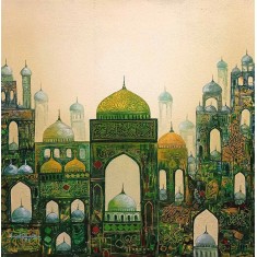 Javed Qamar, 18 x 18 inch, Acrylic On Canvas, Cityscape Painting, AC-JQ-272